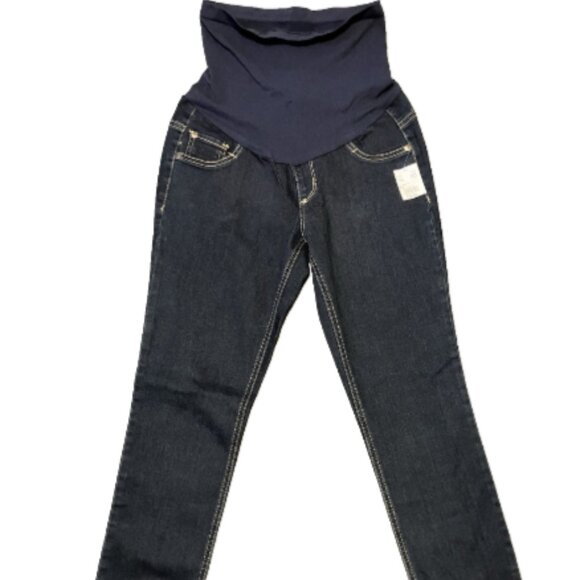 Indigo Blue Skinny XS Tummy Control/maternity Denim Jeans w/ Pockets. NWT - Picture 1 of 11
